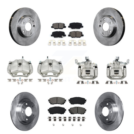 Front Rear Disc Brake Caliper Rotors And Semi-Metallic Pads Kit (10Pc) For Mazda 6 KC8-101151S