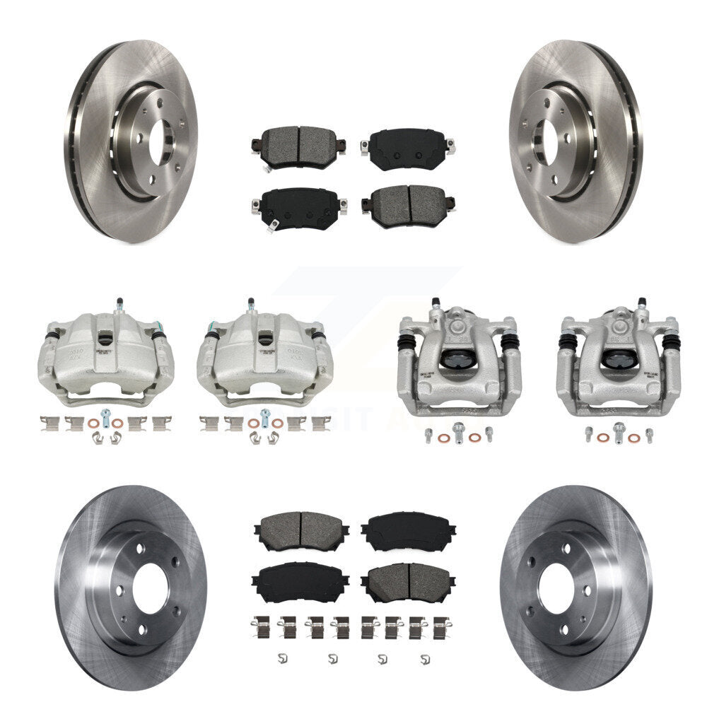 Front Rear Disc Brake Caliper Rotors And Semi-Metallic Pads Kit (10Pc) For Mazda 6 KC8-101153S