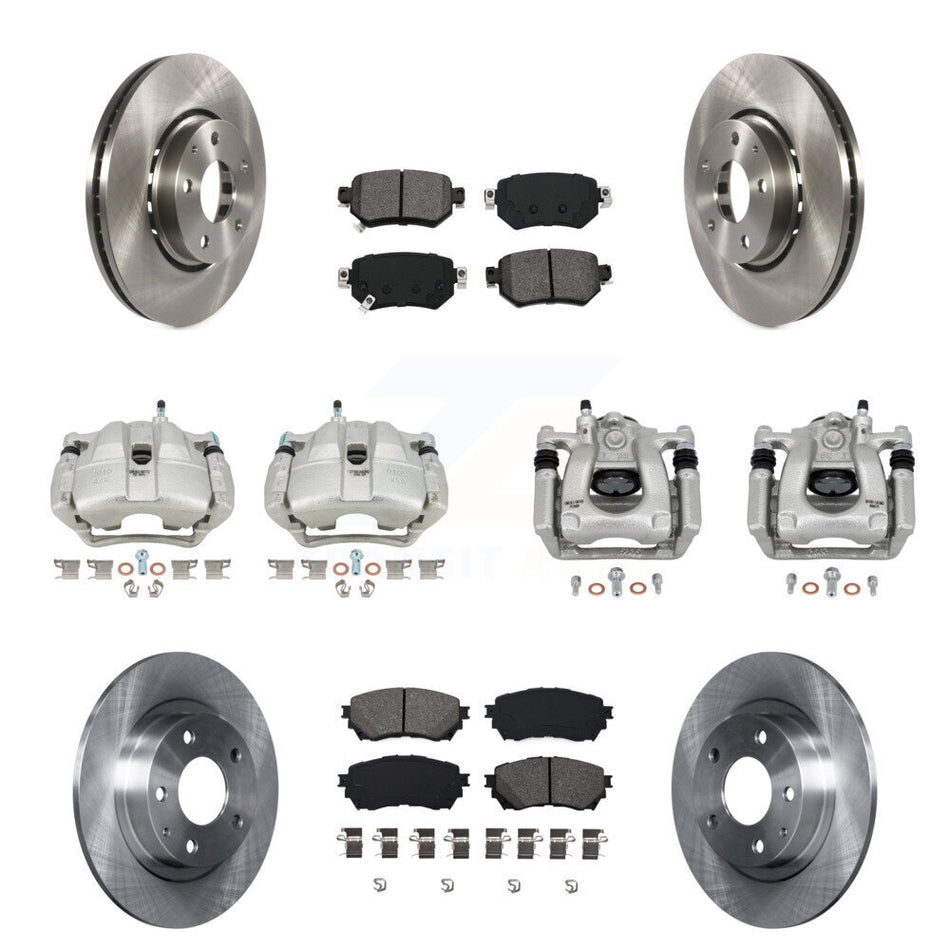 Front Rear Disc Brake Caliper Rotors And Semi-Metallic Pads Kit (10Pc) For Mazda 6 KC8-101153S