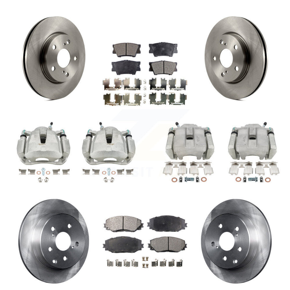 Front Rear Disc Brake Caliper Rotors And Semi-Metallic Pad Kit (10Pc) For Toyota RAV4 LE KC8-101155P