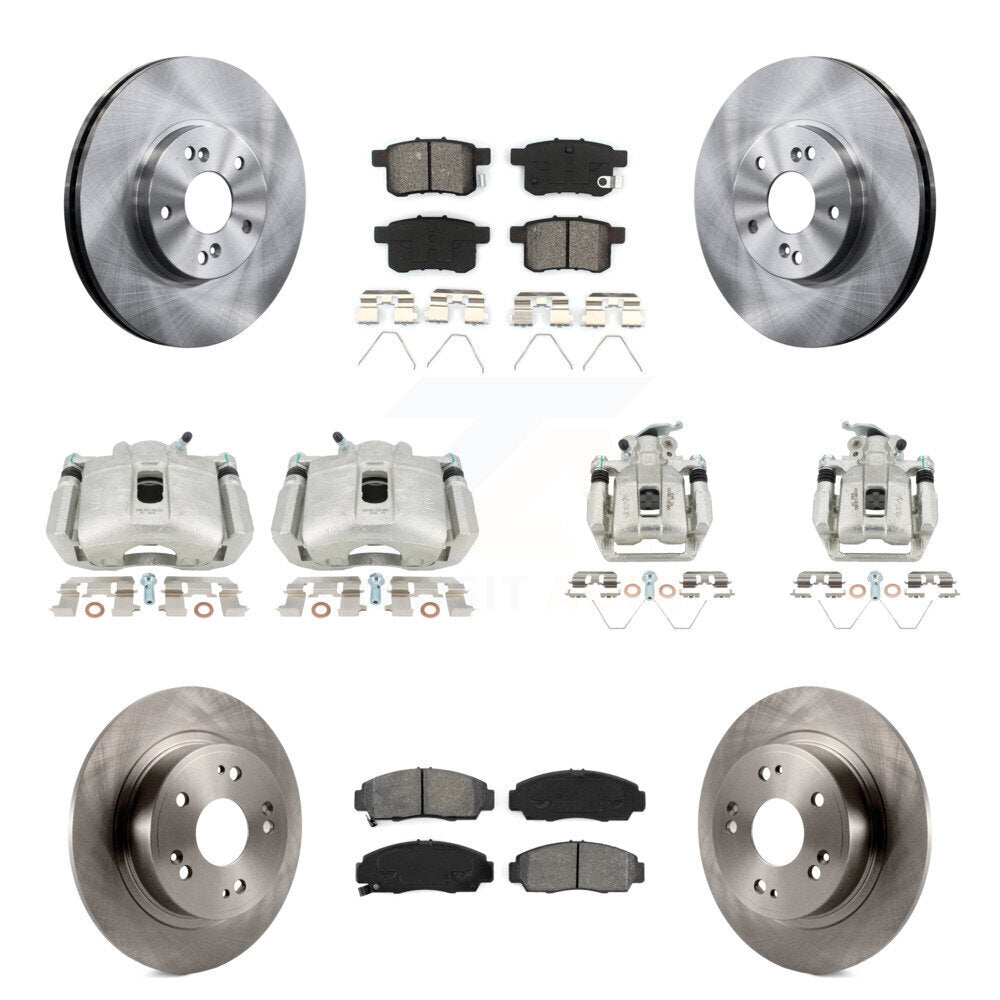 Front Rear Brake Caliper Rotor & Semi-Metallic Pad Kit (10Pc) For Honda Accord Acura TSX KC8-101155S