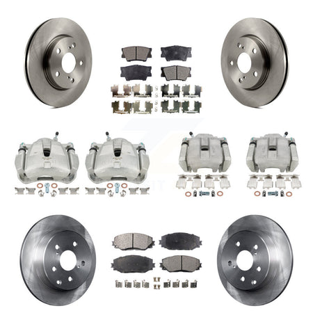 Front Rear Disc Brake Caliper Rotors And Semi-Metallic Pad Kit (10Pc) For Toyota RAV4 LE KC8-101156P