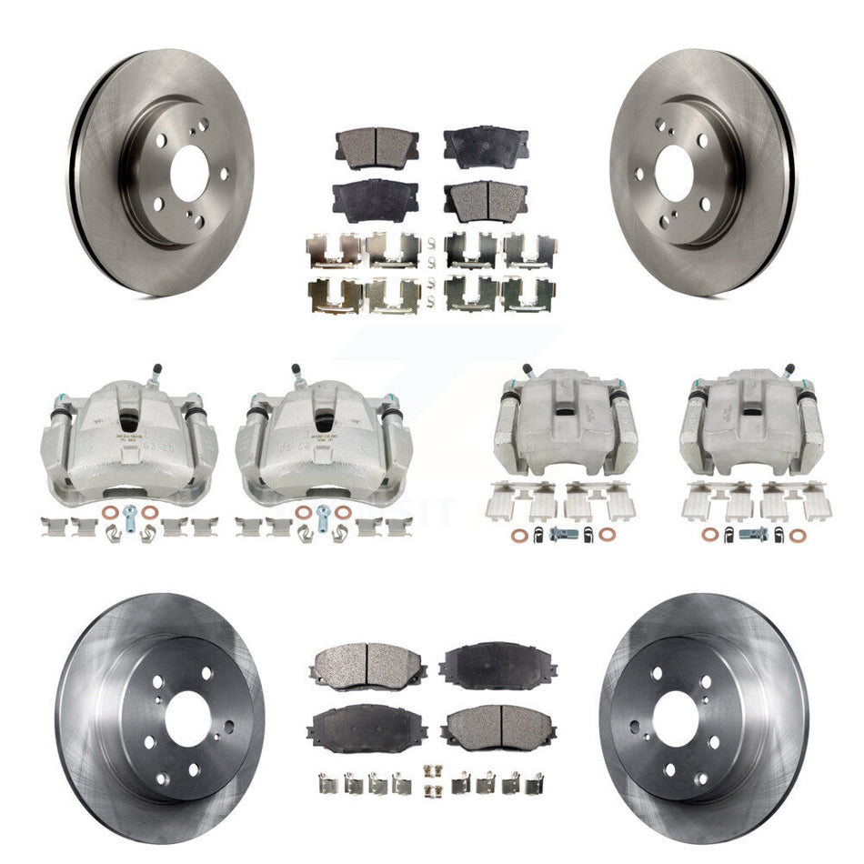 Front Rear Disc Brake Caliper Rotors And Semi-Metallic Pad Kit (10Pc) For Toyota RAV4 LE KC8-101156P