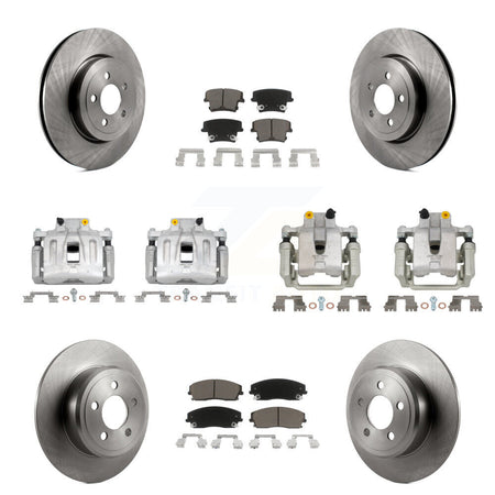 Front Rear Disc Brake Caliper Rotors And Ceramic Pads Kit (10Pc) For Dodge Charger KC8-101157C
