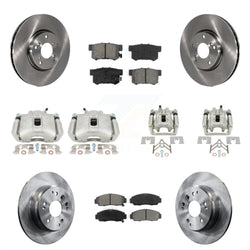 Front Rear Disc Brake Caliper Rotors And Semi-Metallic Pads Kit (10Pc) For 2004-2005 Acura TL Automatic transmission KC8-101157S