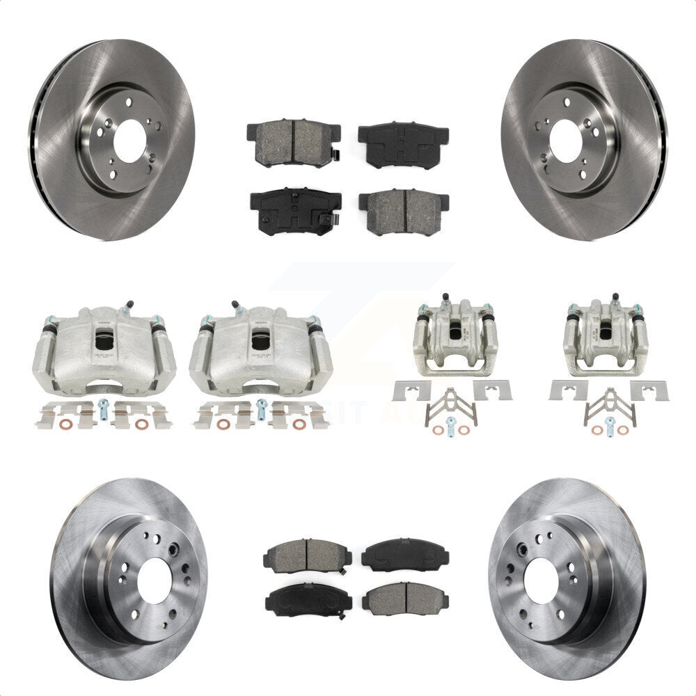 Front Rear Disc Brake Caliper Rotors And Semi-Metallic Pads Kit (10Pc) For 2004-2005 Acura TL Automatic transmission KC8-101157S by Transit Auto