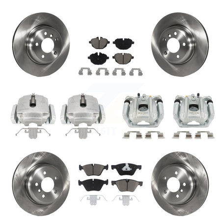 Front Rear Disc Brake Caliper Rotors And Ceramic Pads Kit (10Pc) For BMW 528i xDrive KC8-101161C