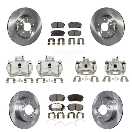 Front Rear Disc Brake Caliper Rotors And Ceramic Pads Kit (10Pc) For Hyundai Sonata KC8-101161T