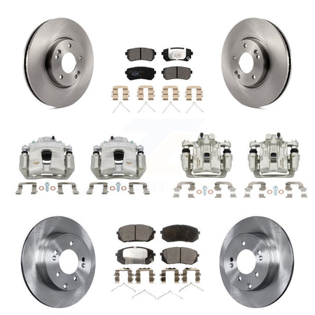 Front Rear Disc Brake Caliper Rotors And Ceramic Pads Kit (10Pc) For Hyundai Sonata KC8-101162T