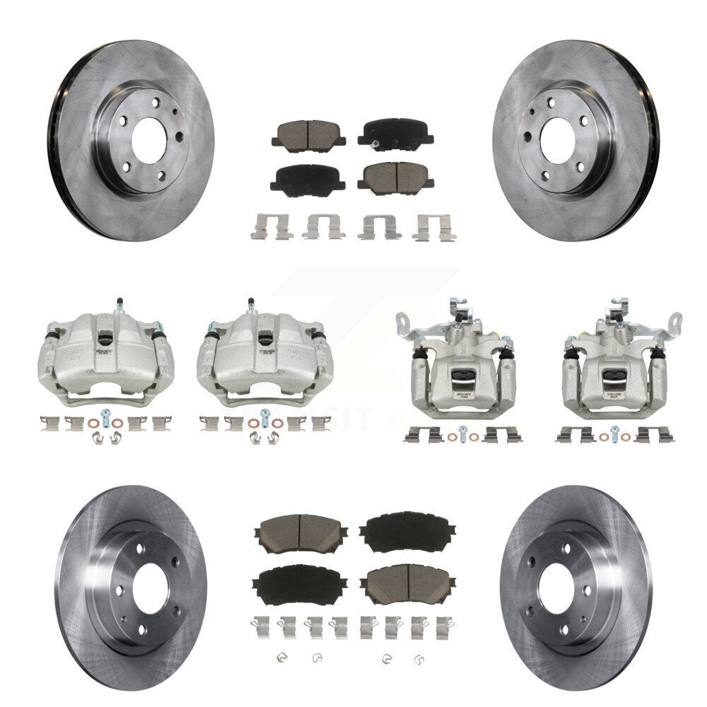 Front Rear Disc Brake Caliper Rotors And Ceramic Pads Kit (10Pc) For Mazda 6 KC8-101163C