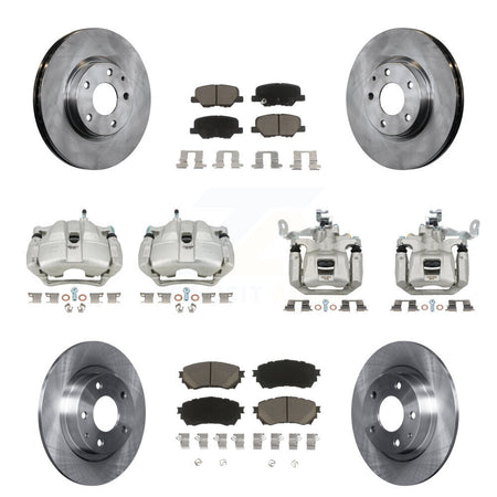 Front Rear Disc Brake Caliper Rotors And Ceramic Pads Kit (10Pc) For Mazda 6 KC8-101163C