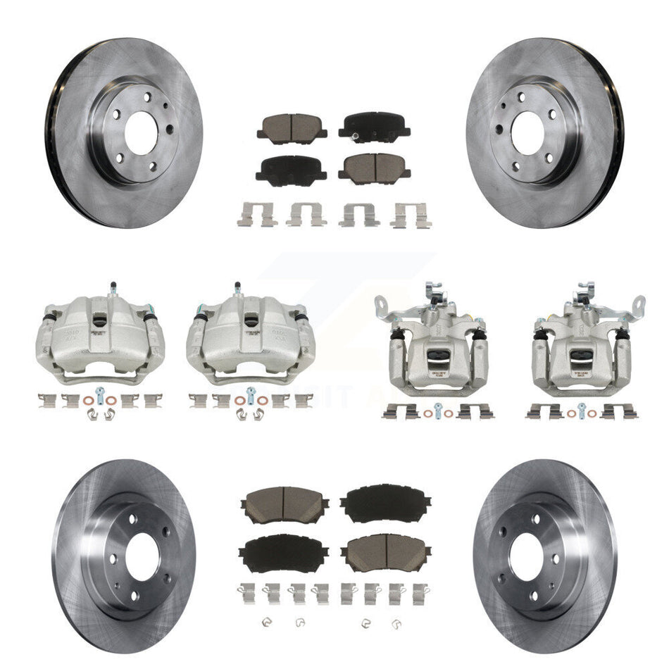 Front Rear Disc Brake Caliper Rotors And Ceramic Pads Kit (10Pc) For Mazda 6 KC8-101163C