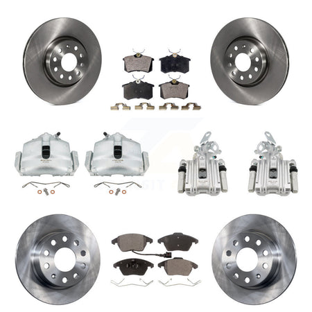 Front Rear Disc Brake Caliper Rotor & Semi-Metallic Pad Kit (10Pc) For Volkswagen Beetle KC8-101163P