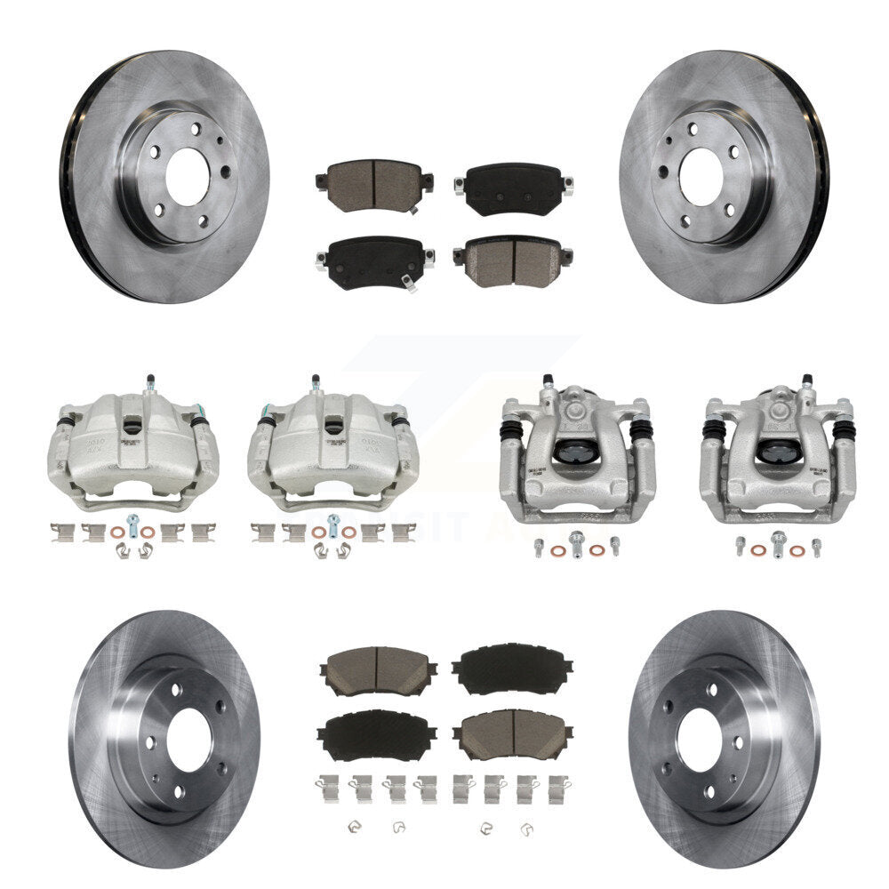 Front Rear Disc Brake Caliper Rotors And Ceramic Pads Kit (10Pc) For Mazda 6 KC8-101164C