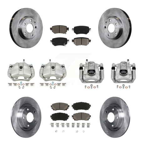 Front Rear Disc Brake Caliper Rotors And Ceramic Pads Kit (10Pc) For Mazda 6 KC8-101164C