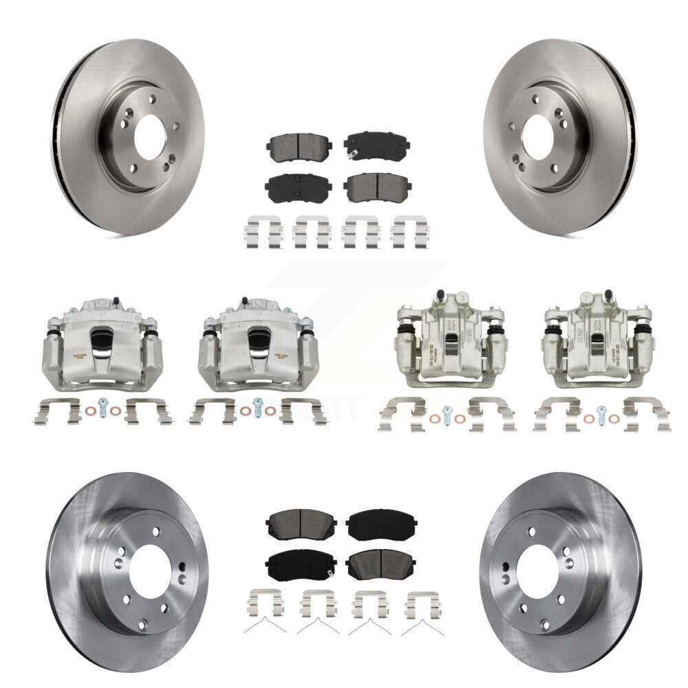 Front Rear Disc Brake Caliper Rotors And Semi-Metallic Pad Kit (10Pc) For Hyundai Sonata KC8-101164S
