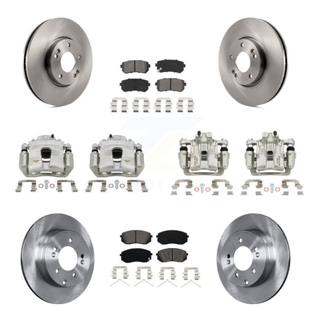 Front Rear Disc Brake Caliper Rotors And Semi-Metallic Pad Kit (10Pc) For Hyundai Sonata KC8-101164S