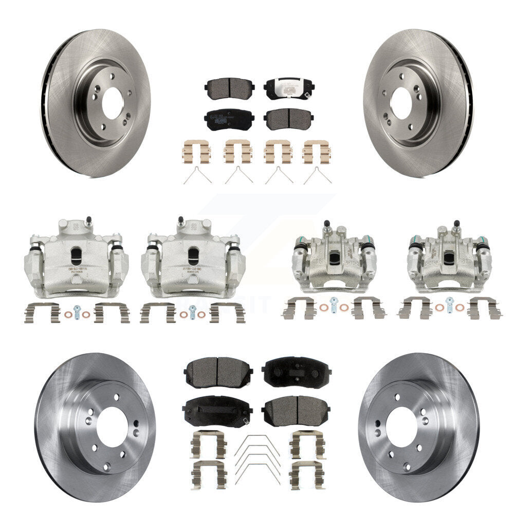 Front Rear Disc Brake Caliper Rotors And Ceramic Pads Kit (10Pc) For Kia Optima KC8-101164T
