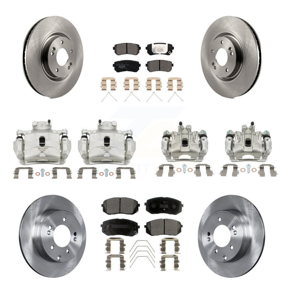 Front Rear Disc Brake Caliper Rotors And Ceramic Pads Kit (10Pc) For Kia Optima KC8-101164T