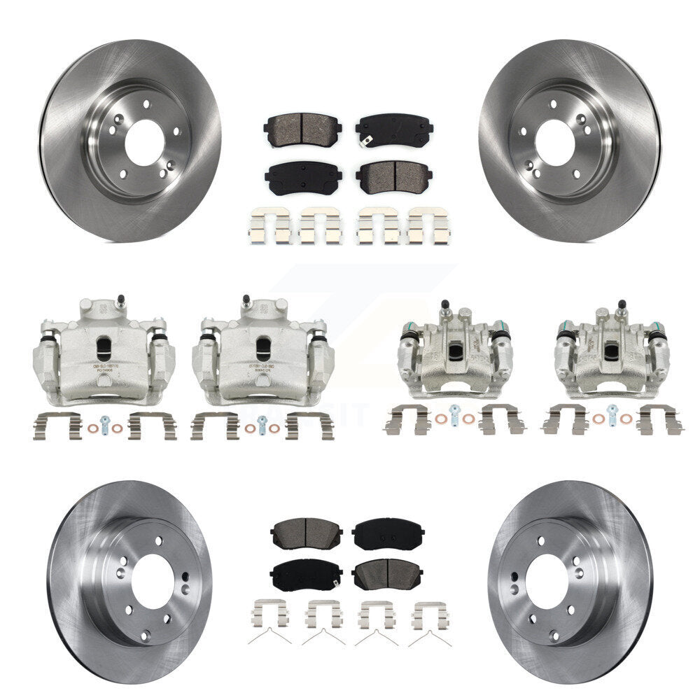 Front Rear Disc Brake Caliper Rotors And Semi-Metallic Pad Kit (10Pc) For Hyundai Sonata KC8-101165S
