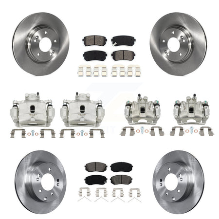 Front Rear Disc Brake Caliper Rotors And Semi-Metallic Pad Kit (10Pc) For Hyundai Sonata KC8-101165S