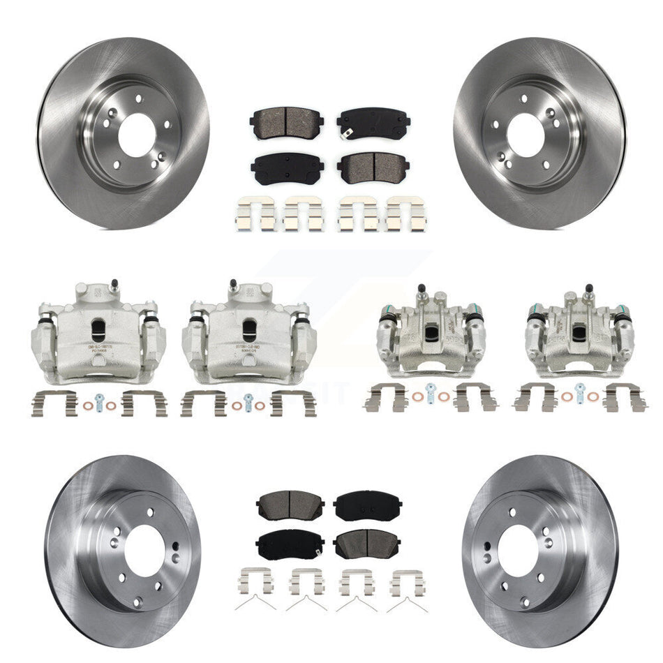 Front Rear Disc Brake Caliper Rotors And Semi-Metallic Pad Kit (10Pc) For Hyundai Sonata KC8-101165S