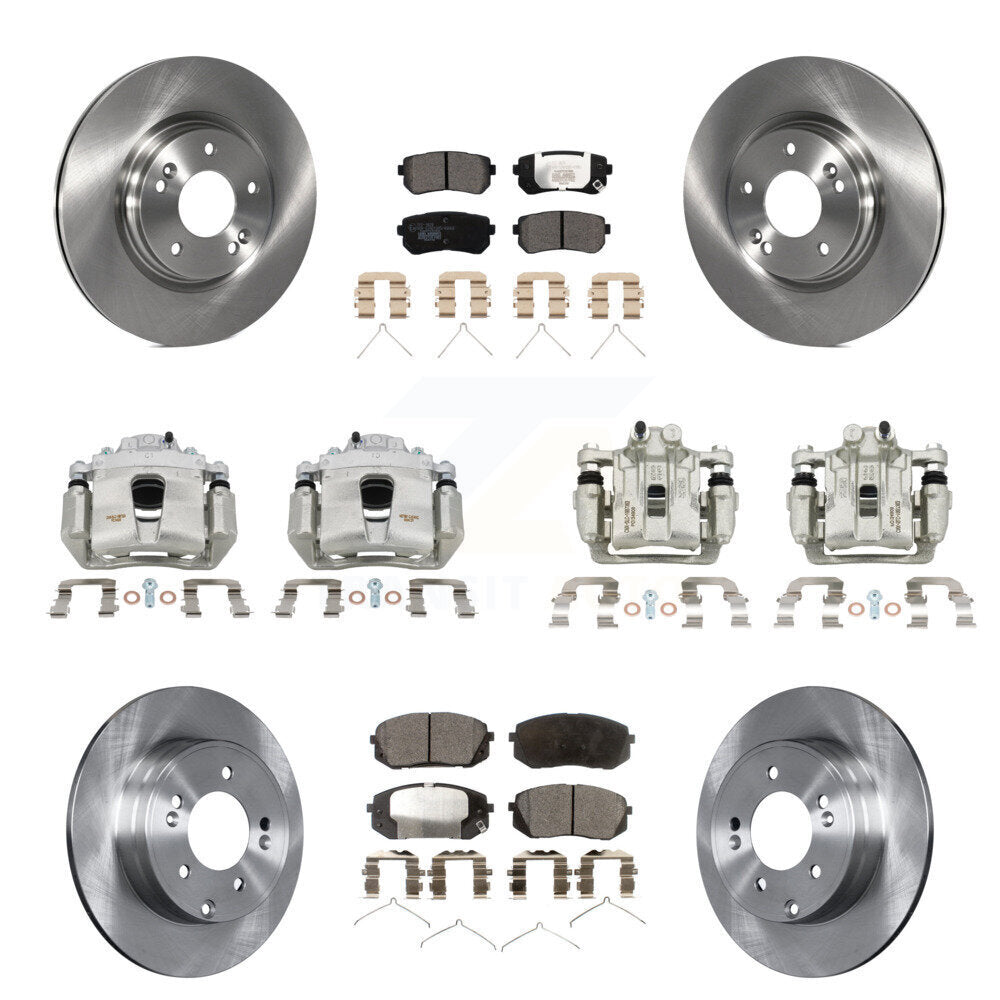 Front Rear Disc Brake Caliper Rotors And Ceramic Pads Kit (10Pc) For Kia Optima KC8-101165T
