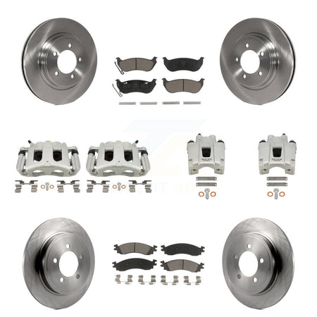 Front Rear Disc Brake Caliper Rotors Ceramic Pad Kit (10Pc) For Ford Explorer Sport Trac KC8-101166C