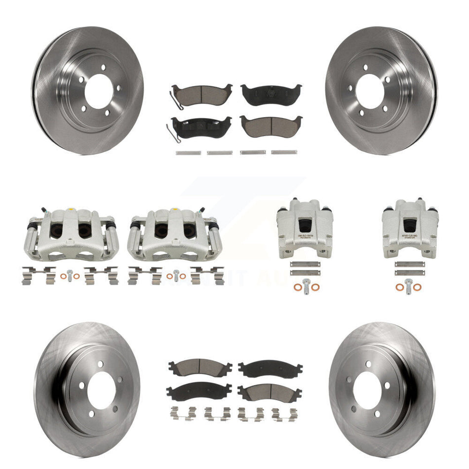 Front Rear Disc Brake Caliper Rotors Ceramic Pad Kit (10Pc) For Ford Explorer Sport Trac KC8-101166C
