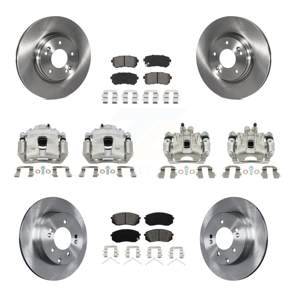 Front Rear Disc Brake Caliper Rotors And Semi-Metallic Pads Kit (10Pc) For Kia Optima KC8-101166S
