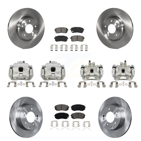 Front Rear Disc Brake Caliper Rotors And Semi-Metallic Pads Kit (10Pc) For Kia Optima KC8-101166S