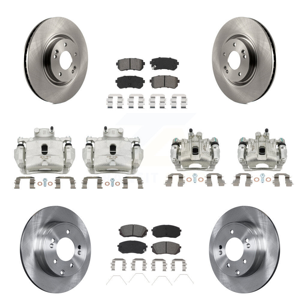 Front Rear Disc Brake Caliper Rotors And Semi-Metallic Pads Kit (10Pc) For Kia Optima KC8-101167S
