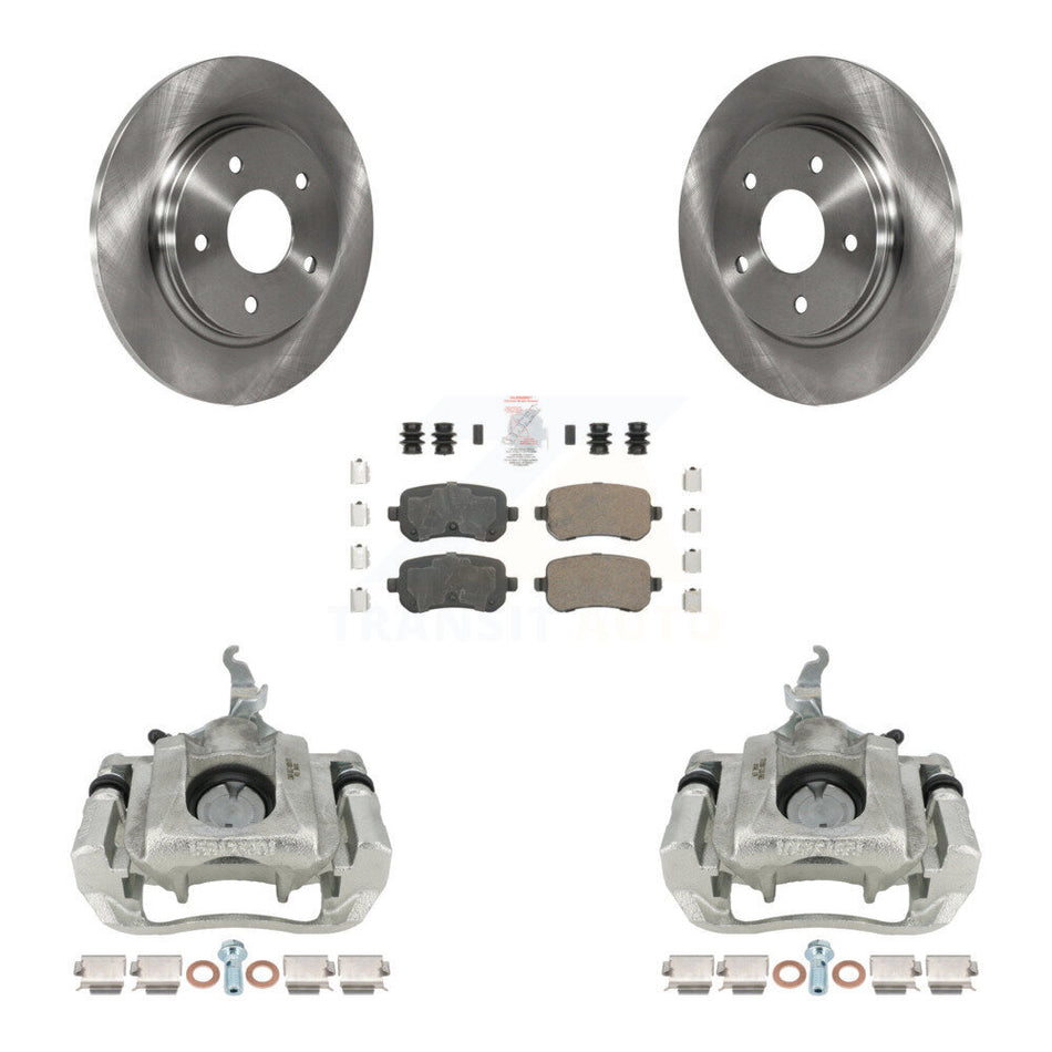 Rear Disc Brake Caliper Rotors And Ceramic Pads Kit For 2009-2011 Dodge Journey KC8-101168N