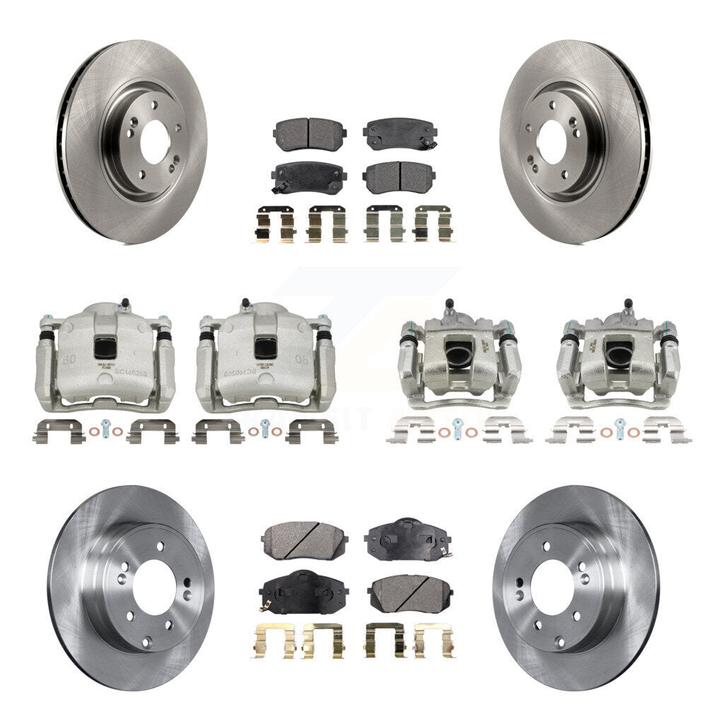 Front Rear Brake Caliper Rotor & Ceramic Pad Kit (10Pc) For Hyundai Tucson From 05 08 15 KC8-101168T