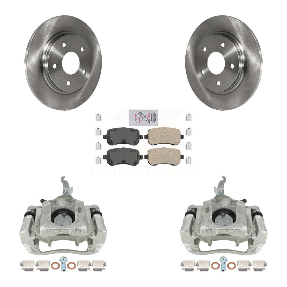 Rear Disc Brake Caliper Rotors And Ceramic Pads Kit For 2009-2011 Dodge Journey KC8-101169N