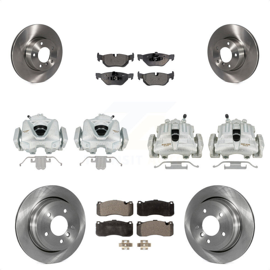 Front Rear Disc Brake Caliper Rotors And Semi-Metallic Pads Kit (10Pc) For 2012 BMW 328i Convertible Wagon with 3.0L With 340mm Diameter Rotor KC8-101169P by Transit Auto