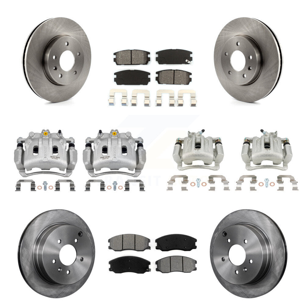 Front Rear Brake Caliper Rotor Semi-Metallic Pad Kit (10Pc) For Chevrolet Equinox Saturn KC8-101169S