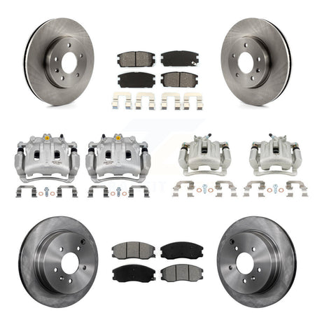 Front Rear Brake Caliper Rotor Semi-Metallic Pad Kit (10Pc) For Chevrolet Equinox Saturn KC8-101169S