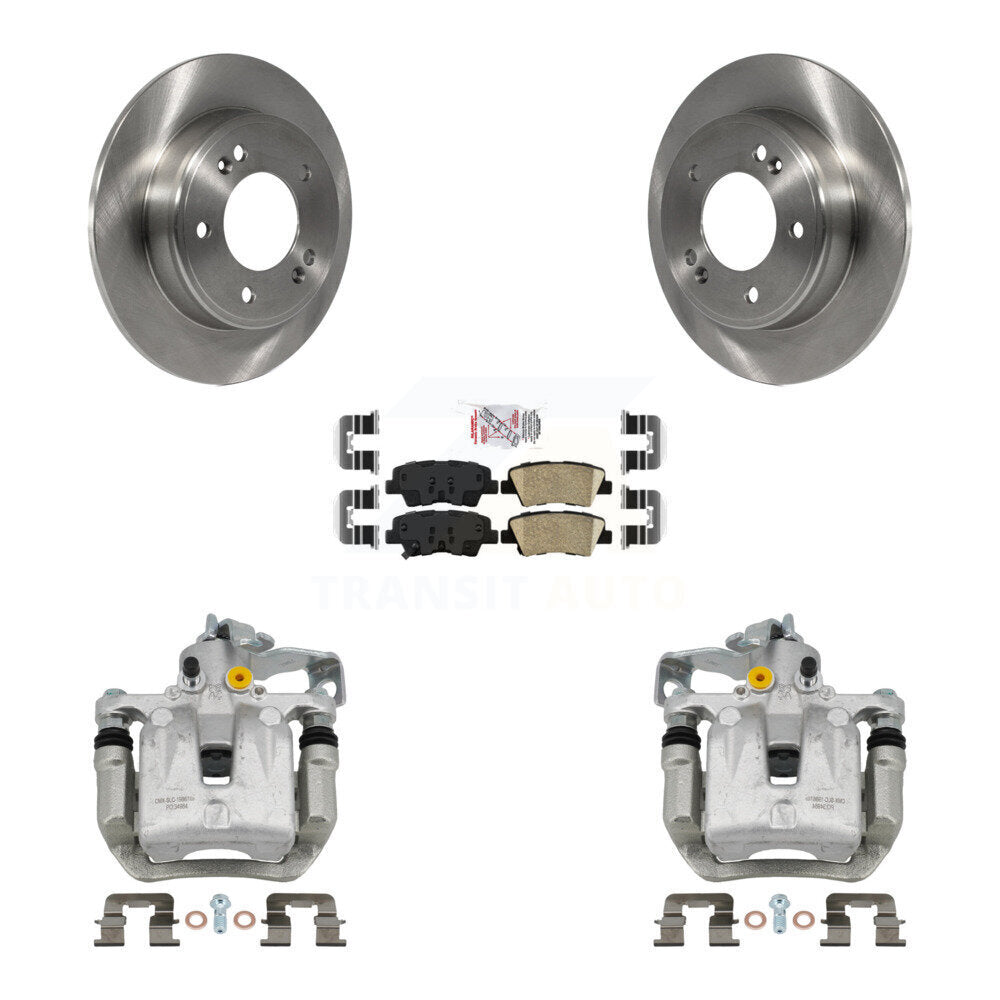Rear Brake Caliper Rotors Ceramic Pad Kit For Hyundai Elantra GT Kia Forte Veloster Koup KC8-101170N