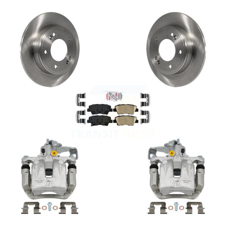Rear Brake Caliper Rotors Ceramic Pad Kit For Hyundai Elantra GT Kia Forte Veloster Koup KC8-101170N