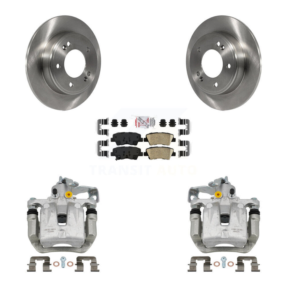 Rear Brake Caliper Rotors Ceramic Pad Kit For Hyundai Elantra GT Kia Forte Veloster Koup KC8-101171N