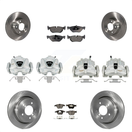 Front Rear Disc Brake Caliper Rotors And Semi-Metallic Pads Kit (10Pc) For BMW 328i xDrive X1 328xi KC8-101172P by Transit Auto