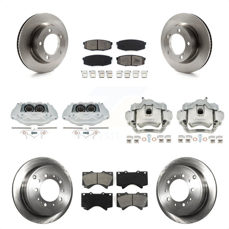 Front Rear Disc Brake Caliper Rotors And Semi-Metallic Pads Kit (10Pc) For Lexus LX570 Toyota Land Cruiser KC8-101172S by Transit Auto