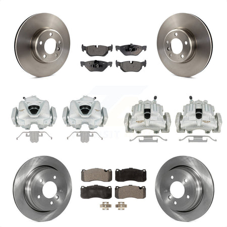 Front Rear Disc Brake Caliper Rotors And Semi-Metallic Pads Kit (10Pc) For 2013 BMW 328i Convertible with 3.0L With 340mm Diameter Rotor KC8-101173P by Transit Auto