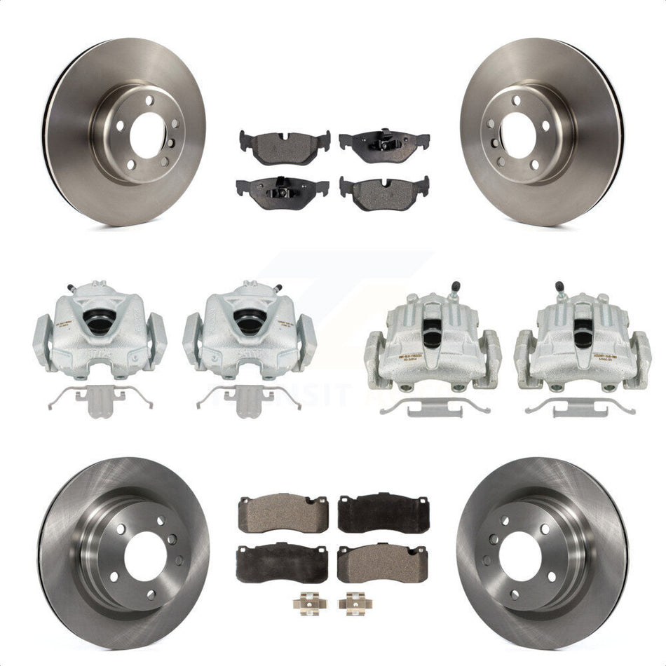 Front Rear Disc Brake Caliper Rotors And Semi-Metallic Pads Kit (10Pc) For 2013 BMW 328i Coupe with 3.0L With 340mm Diameter Rotor KC8-101174P by Transit Auto