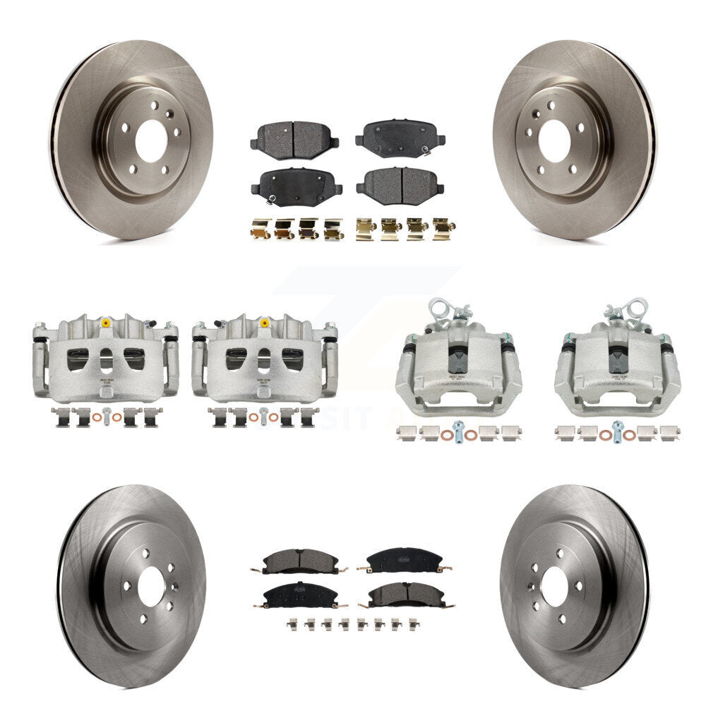 Front Rear Disc Brake Caliper Rotors Ceramic Pad Kit (10Pc) For 2013 Ford Explorer Sport KC8-101174T