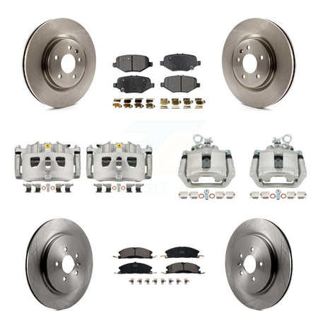 Front Rear Disc Brake Caliper Rotors Ceramic Pad Kit (10Pc) For 2013 Ford Explorer Sport KC8-101174T