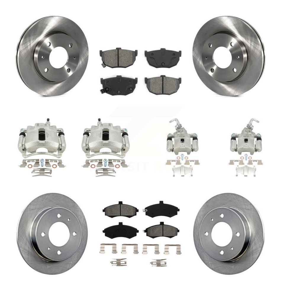 Front Rear Disc Brake Caliper Rotors And Semi-Metallic Pads Kit (10Pc) For Hyundai Elantra rear brakes KC8-101175S