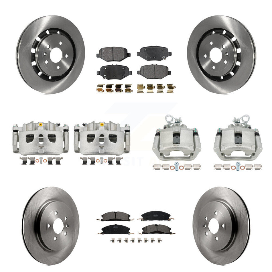Front Rear Brake Caliper Rotors Ceramic Pad Kit (10Pc) For Ford Explorer Flex Taurus MKS KC8-101175T