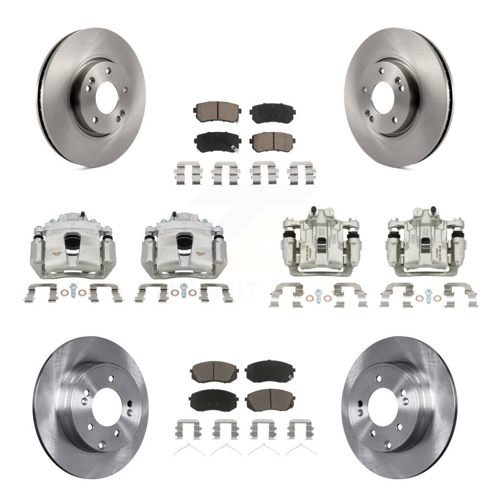 Front Rear Disc Brake Caliper Rotors And Ceramic Pads Kit (10Pc) For Hyundai Sonata KC8-101176C